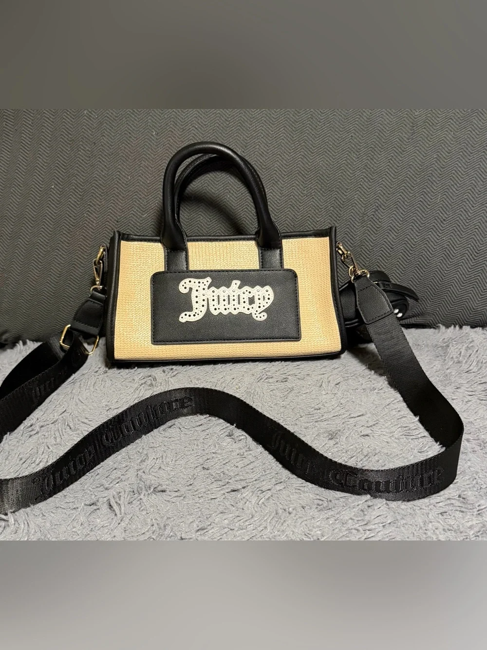 Juicy Couture Mini Tote Natural/Liquorice Crossbody Bag